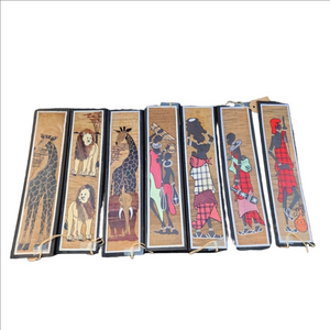 Banana Leaf African Art Safari Panels Set of 7